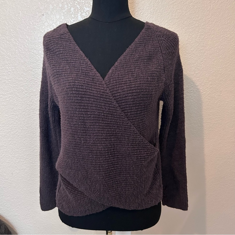 aerie Plum Wrap-Style V-Neck Sweater